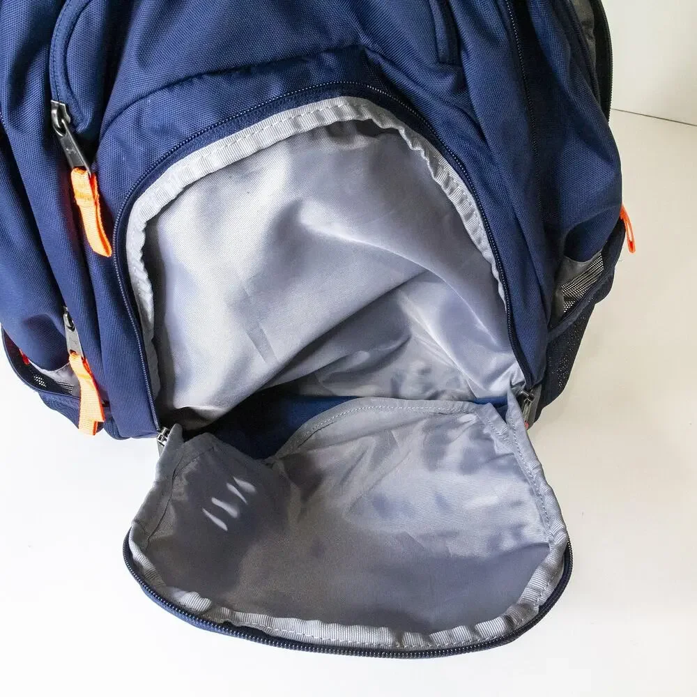 Under Armour UA Storm Hustle 4.0 Backpack Navy Blue Orange Laptop School Bag